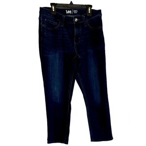 Lee medium wash straight leg mid rise regular fit jeans women 8P